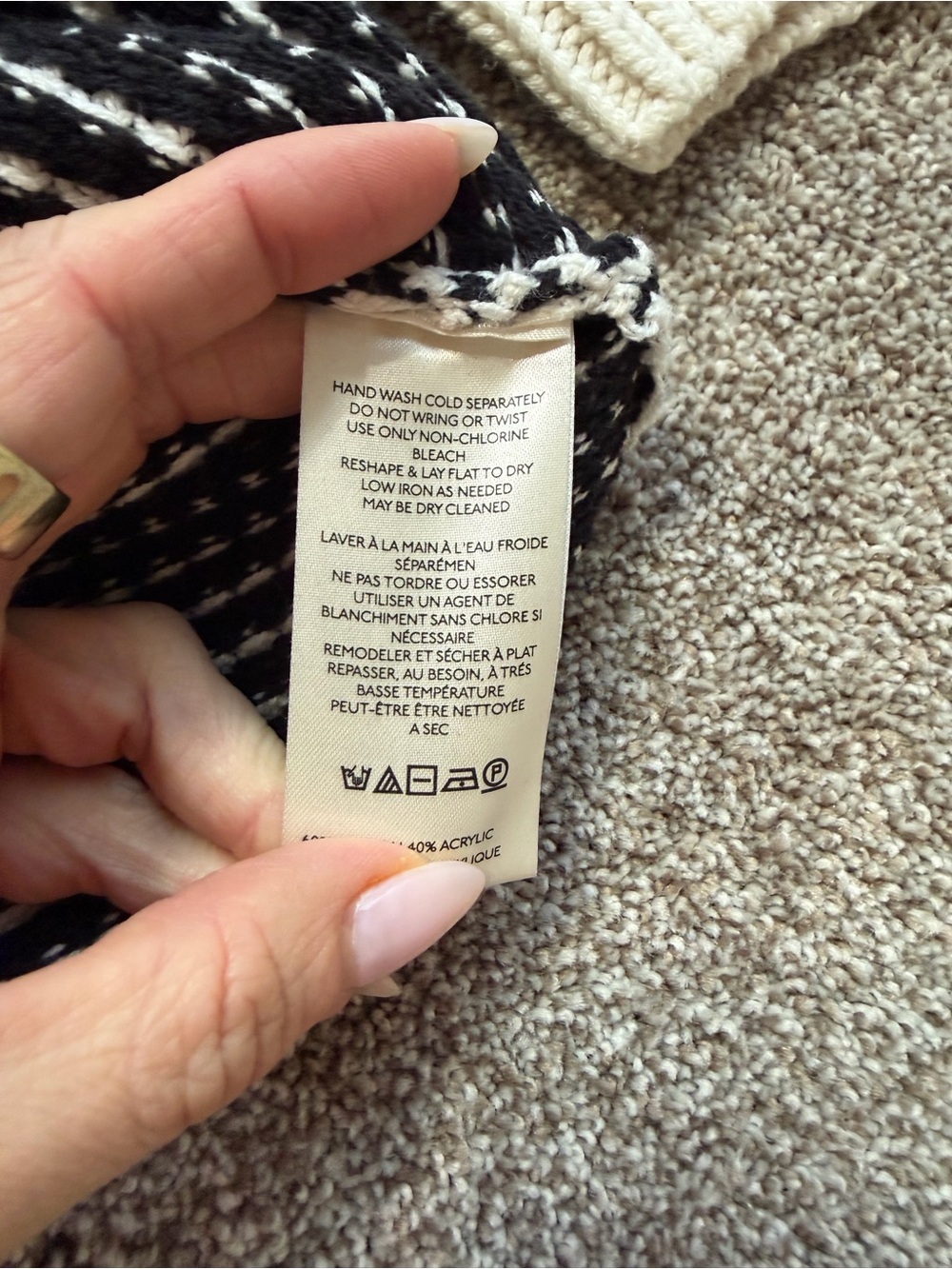 Free People Maisie Oversized Black & White Sweated Size XS - Picture 10 of 16